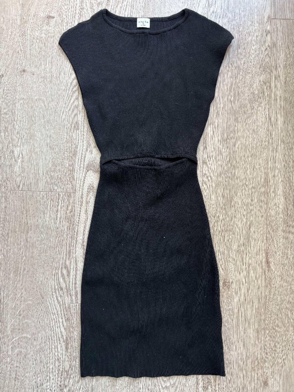 ARTIZIA BLACK MINI RIBBED DRESS